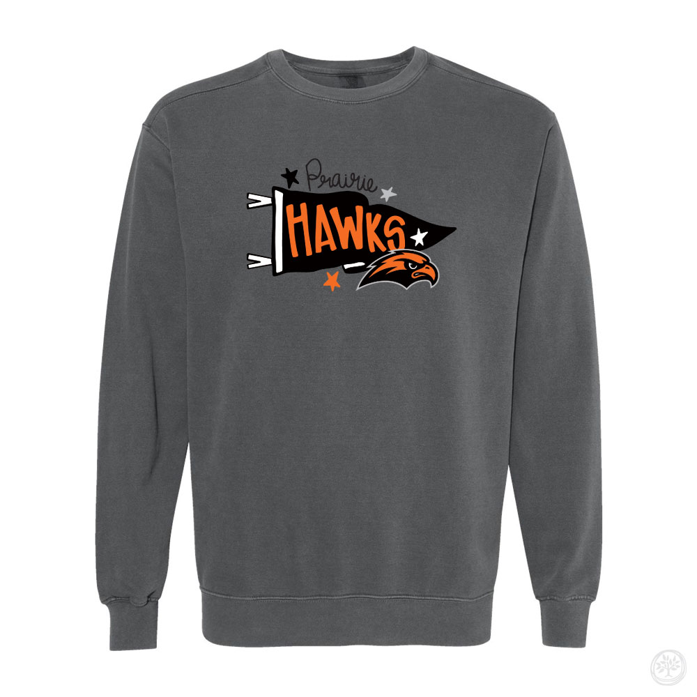 Prairie Hawks Comfort Colors Crew Sweatshirt